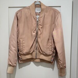Frame Denim Women's Light Pink / Tan Bomber Jacket
